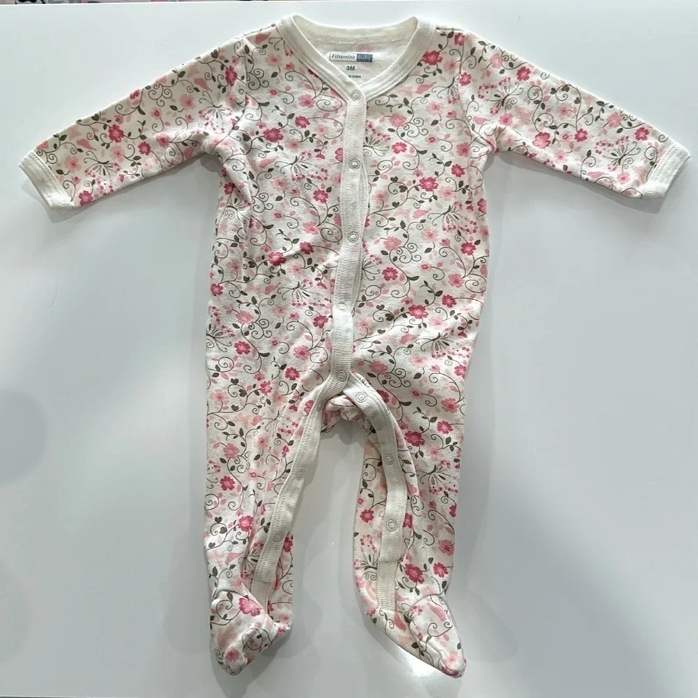 Floral footie onesie